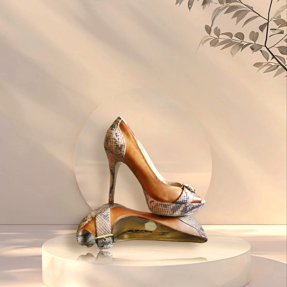 Beige GUESS Platform Peep Toe Stiletto